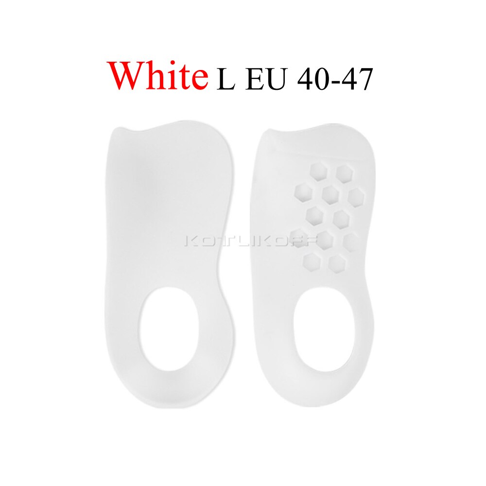 Orthotic Flat Feet Insoles for Arch Support O/X Leg Corrective Foot Care Pads Plantar Fasciitis Half Inserts Shoes Sole Insole: White L (EU40-47)