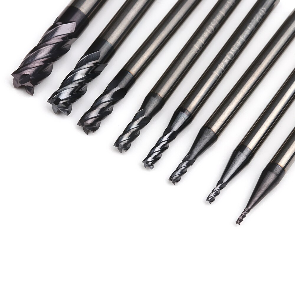 Endefres skjæringe 4 rille fres 1 1.5 2 2.5 3 4 5 6mm legert hardmetall wolfram stål fres endefres metall freser