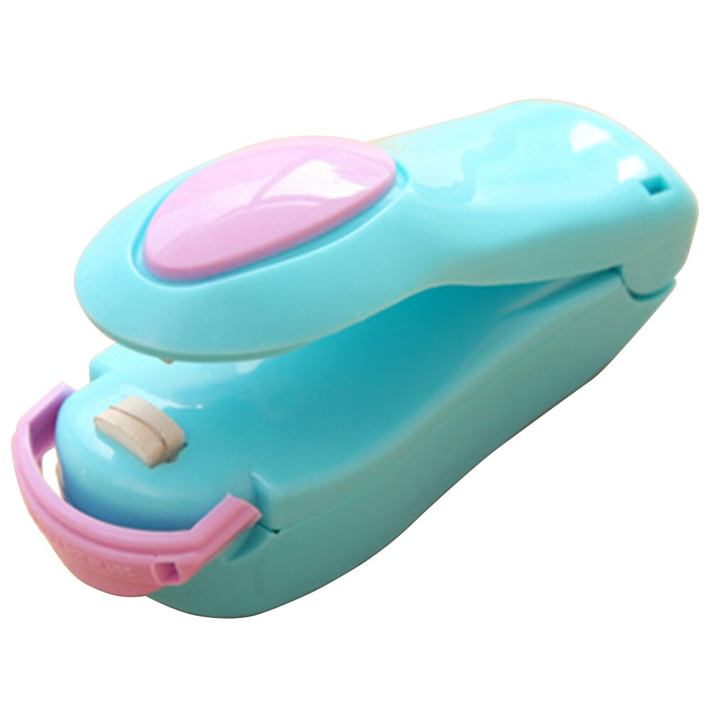 Draagbare mini warmtesealer impulssealer seal verpakking plastic zak impulssealer seal verpakking plastic zak werkt met bat: Blauw