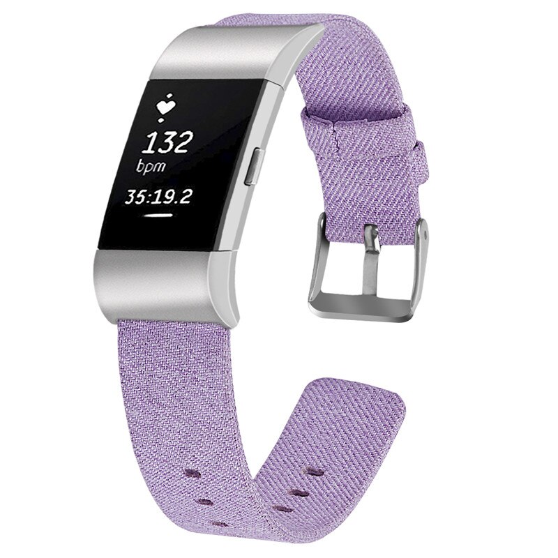 Klokkerem for fitbit charge 2 -rem canvas pustende erstatningsarmbånd for fitbit charge 2 correa fitbit watch 64002: 3 / Størrelse l