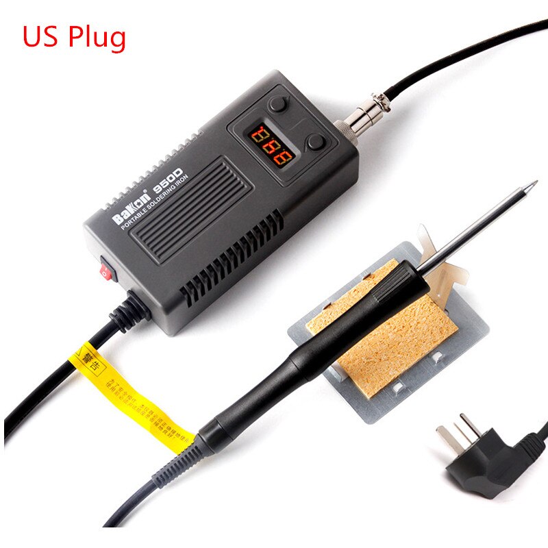 Przenośny 50W Bakon 950D wyświetlacz cyfrowy stacja lutownicza regulowana lutownica żelazo końcówka stacja lutownicza elektroniczne narzędzie robić spawania: US wtyczka