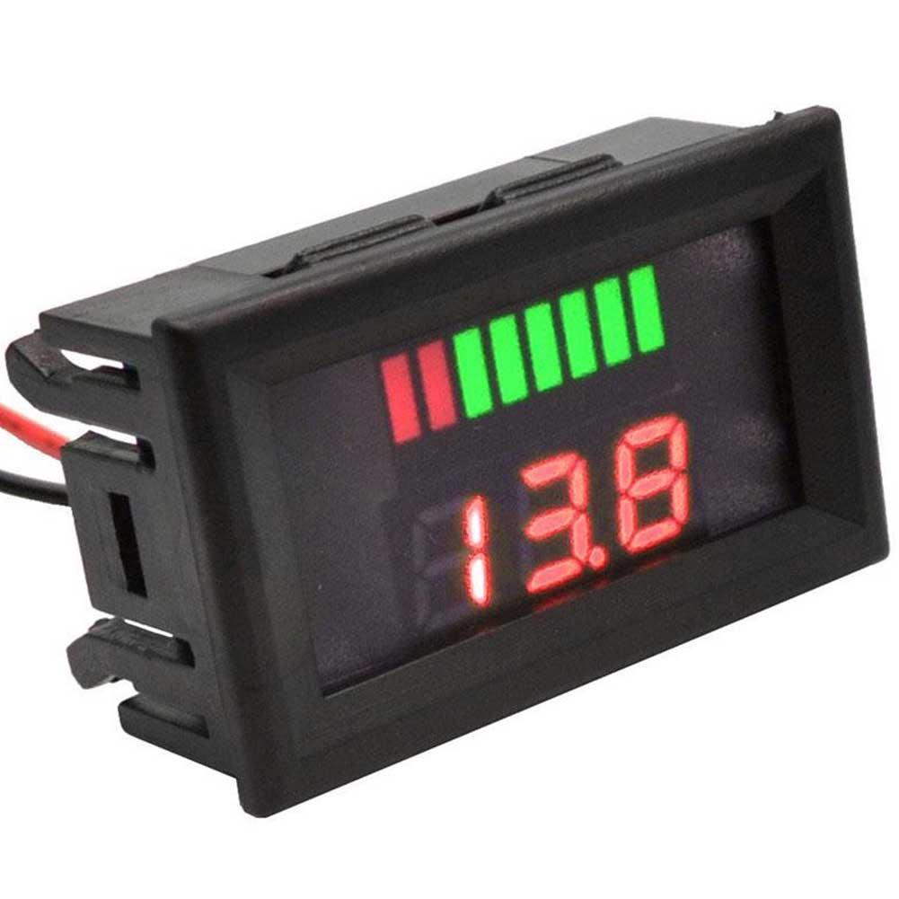 12V-60V Car Marine Motorcycle LED Digital Voltmeter Meter Battery Gauge DC Lead-acid Digital Capacity Indicator Tester Charge: Default Title
