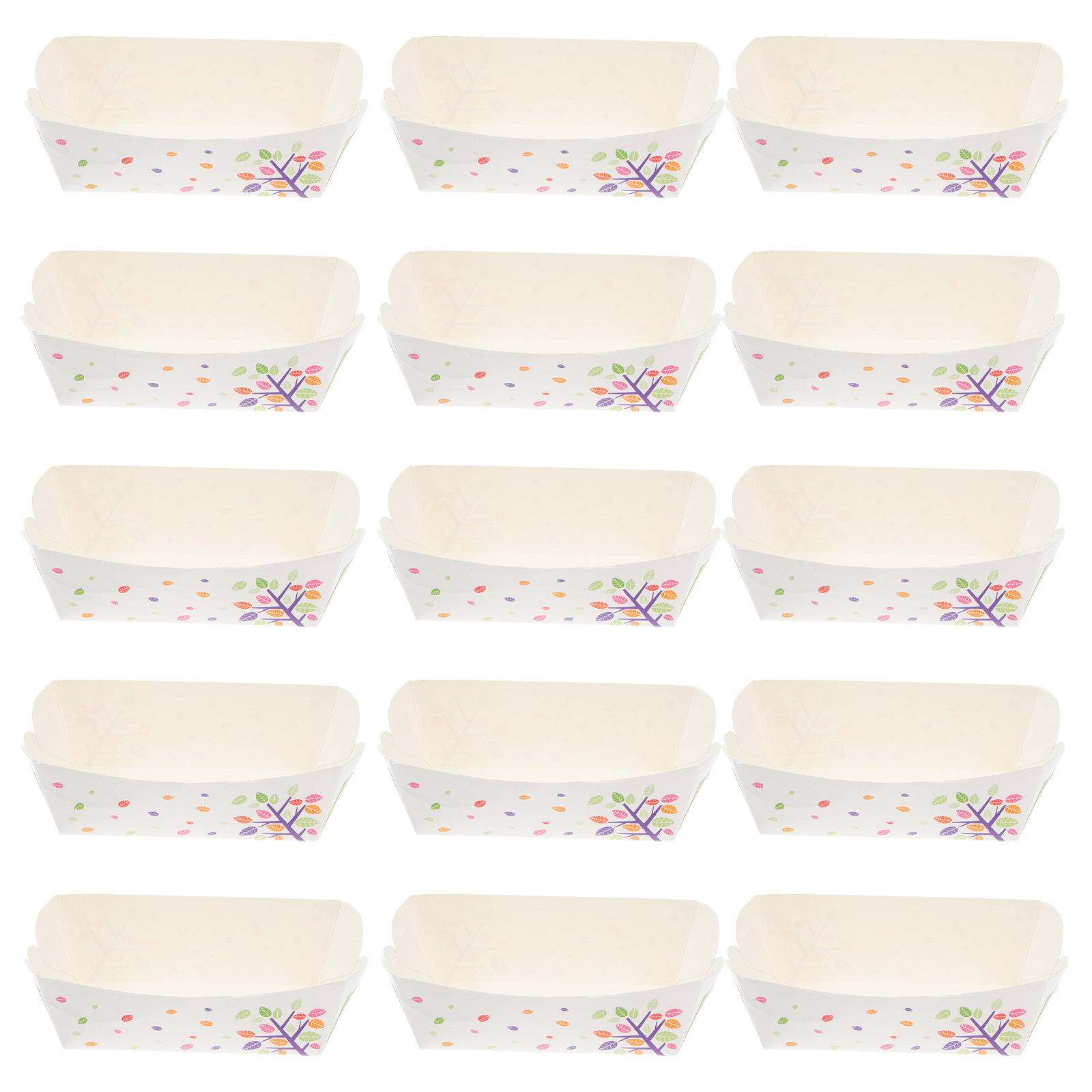 100pcs Disposable Paper Food Serving Tray Food Packing Box Snack Wrapping Box: Default Title