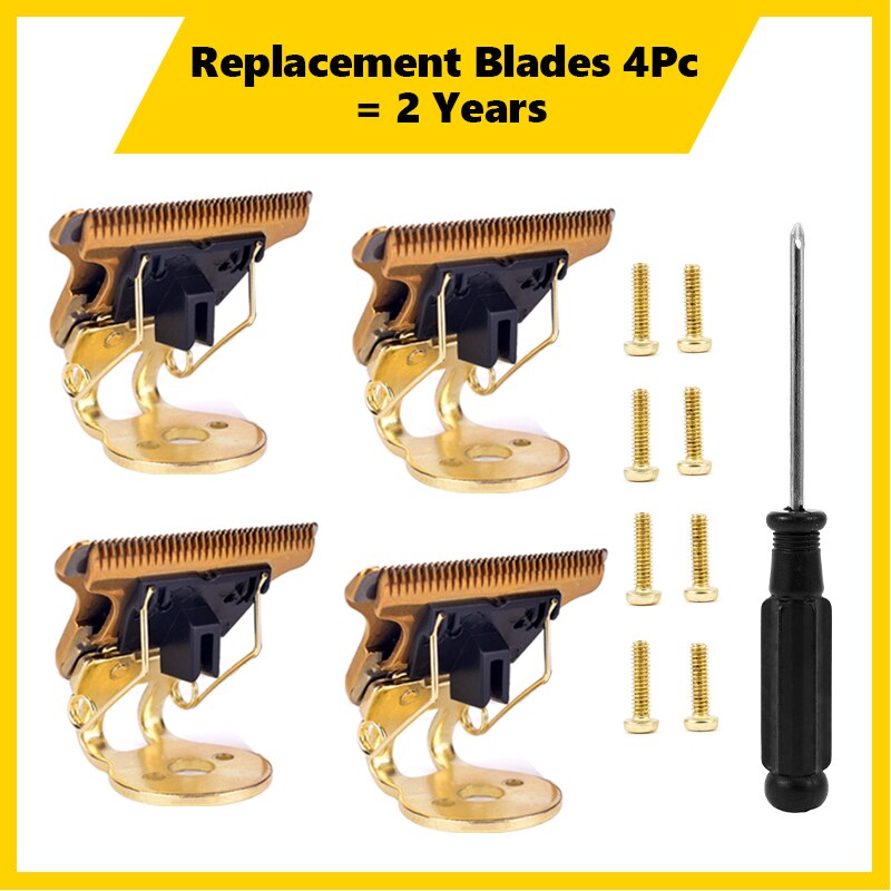 Hair Clipper Blade Cut Hair Trimmer Stainless Steel Ceramics Hair Grooming Blade Cut Head: 4PCS