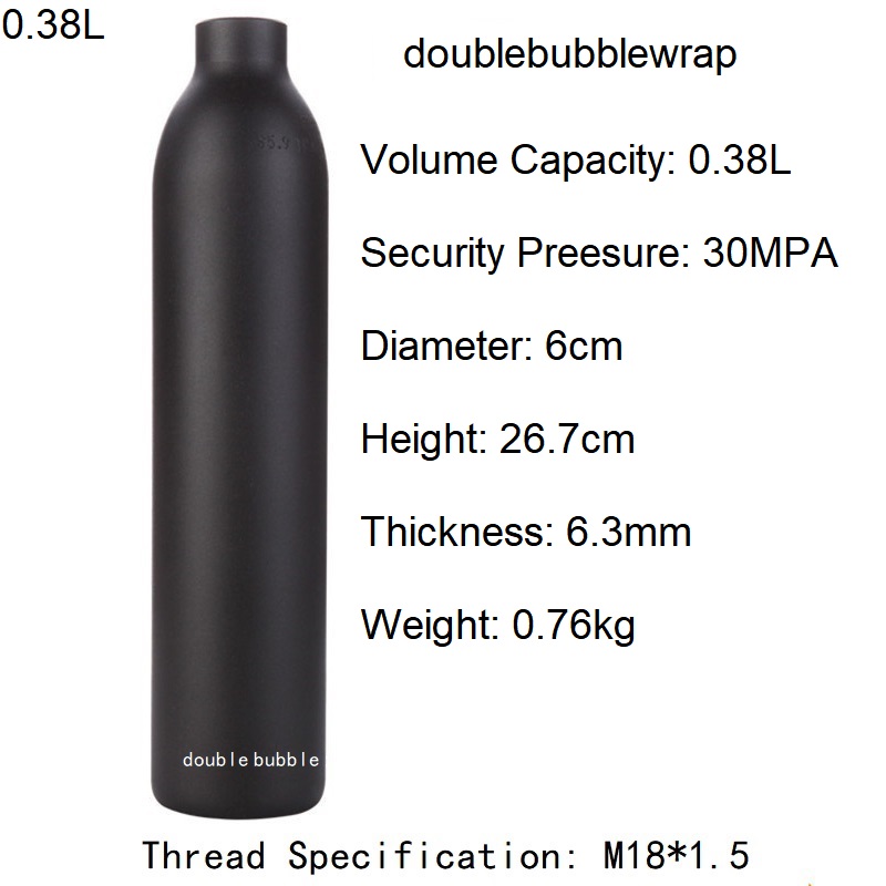 Tanque de botella de aluminio de 0,22l-0,5l, cilindro de tanque de 4500 PSI, planta de acuario de buceo, tanque de CO2, rosca de tanque de oxígeno de buceo M18 * 1,5: Azul
