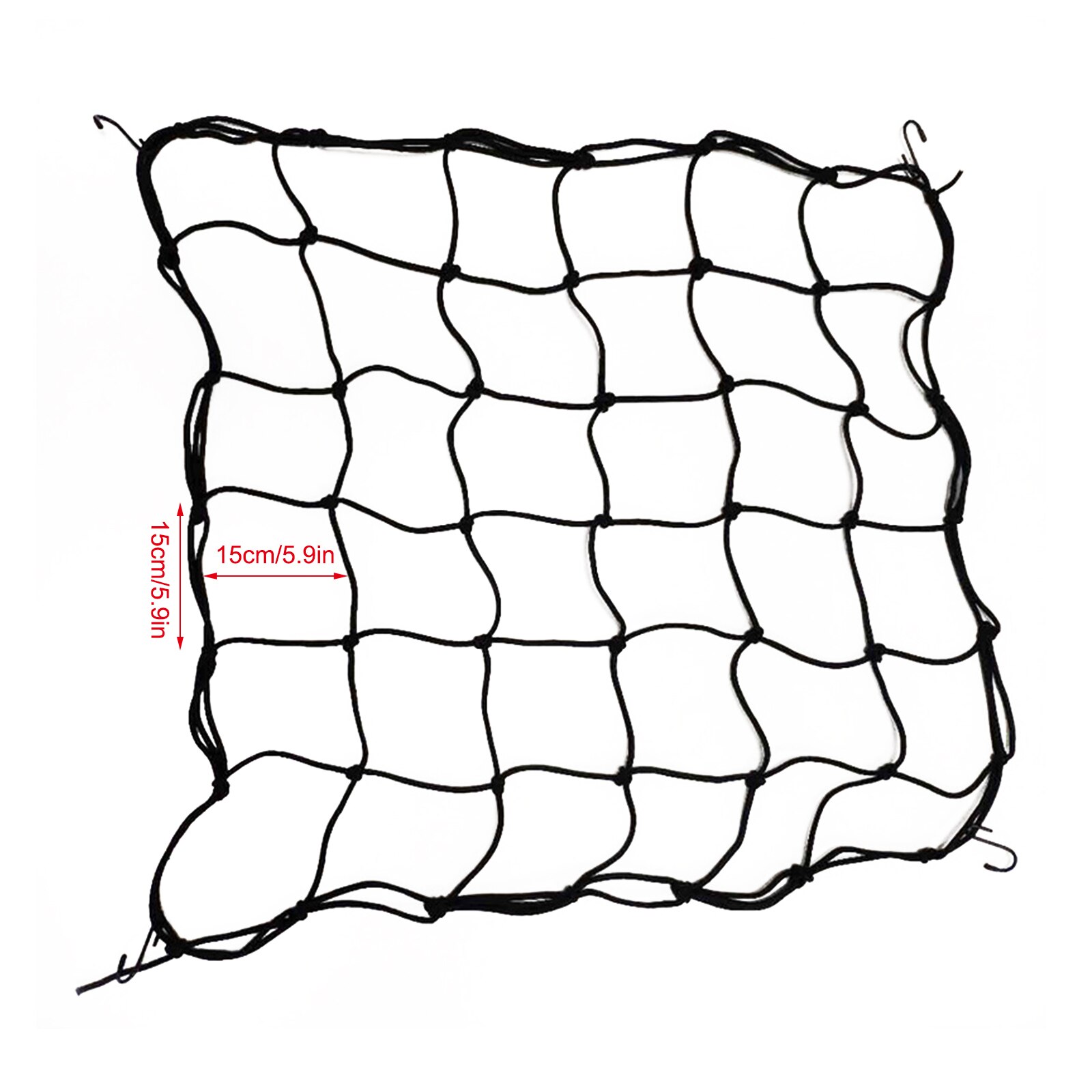 Redes de crecimiento de plantas, herramientas de jardín negras con 4 ganchos de nailon, 15x15cm, multifunción, duraderas, 1 pieza, Red de enrejado elástico