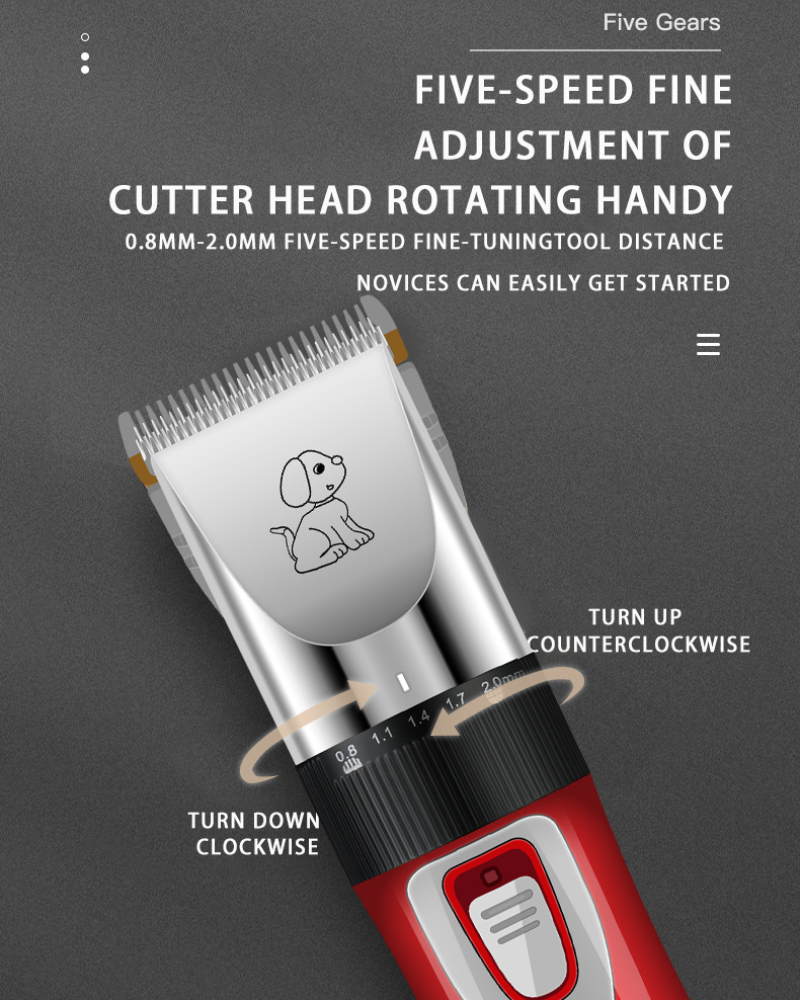 Dog Clipper Pet Grooming Tool Kit Cat Hair Trimming Puppy Scissors Rabbit Shaver USB Rechargeable Electric Clippers