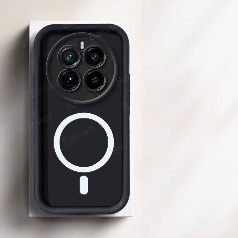 Für Realme 12 5G / 12X 5G Plus / 12 Pro 5G / Realme 12 Pro Plus Capa Hülle mit magnetischer Aufkleberabdeckung für kabelloses Laden: PC + TPU / Beige