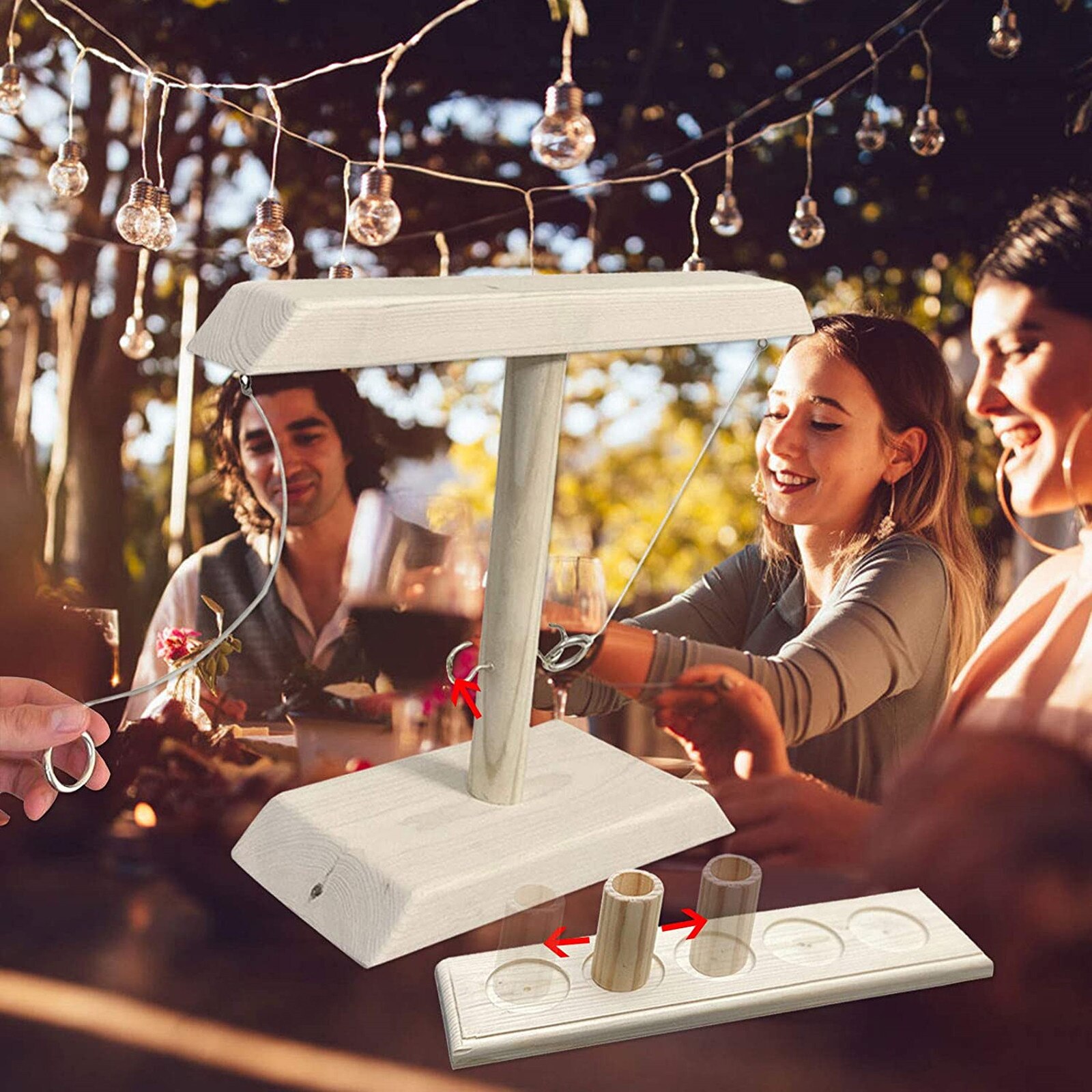 Party Bar Drink Interactieve Speelgoed Verzamelen Games Ring Toss Haak Met Shot Ladder Bundel Houten Loop Cultiveren Relatie Speelgoed