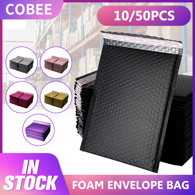 10/50pcs/Lot Foam Envelope Self Seal Mailers Padded Envelopes With Bubble Packages Black/Gold/Silver/Rose Red