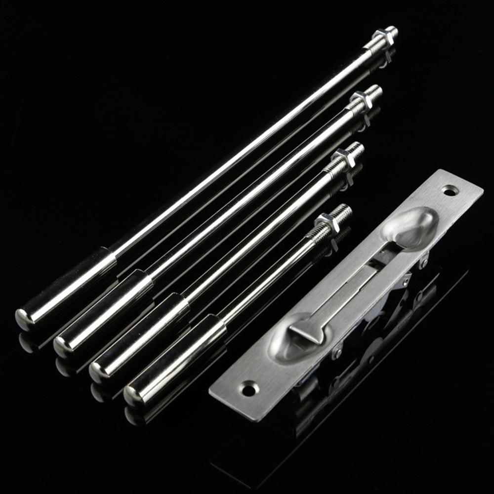 304 Stainless Steel Security Door Guard Lever Action Flush Bolt Latch Slide Bolt Lock Satin Nickel Brushed