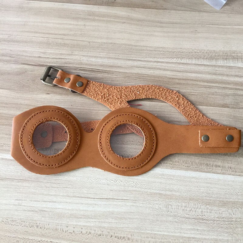 Steampunk Retro de Aviador máscara de ojos gafas de cuero con lente correa ajustable mascarada de Halloween cara carnaval maquillaje Pilot Prop