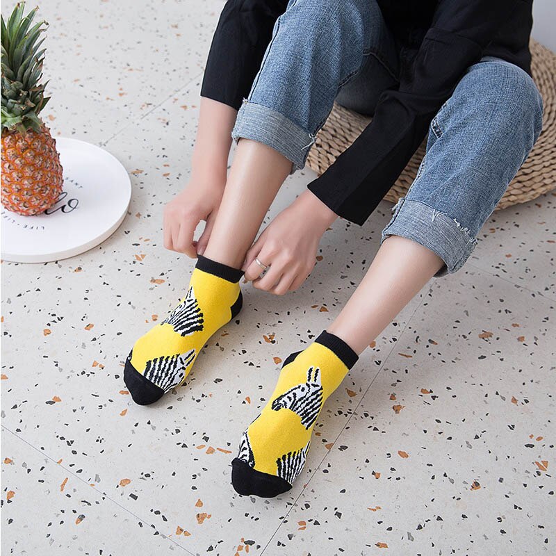 Chaussettes pour femmes Omelette Burger Sushi pomme plante fruits nourriture courte drôle coton chaussettes unisexe heureux chaussettes bateau chaussettes cheville