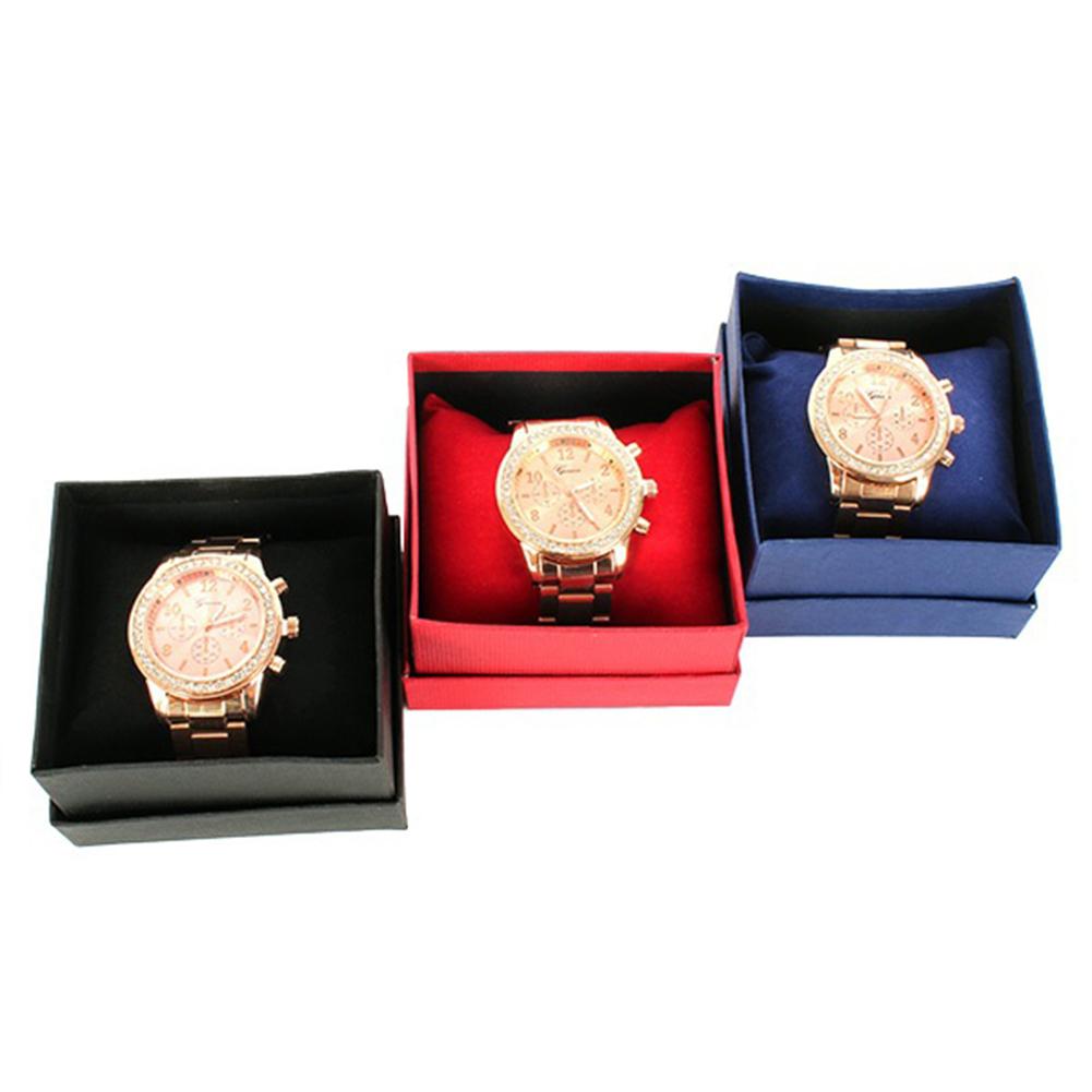 Vierkante Kartonnen Storage Case Horloge Armband Sieraden Box Met Kussen Pad