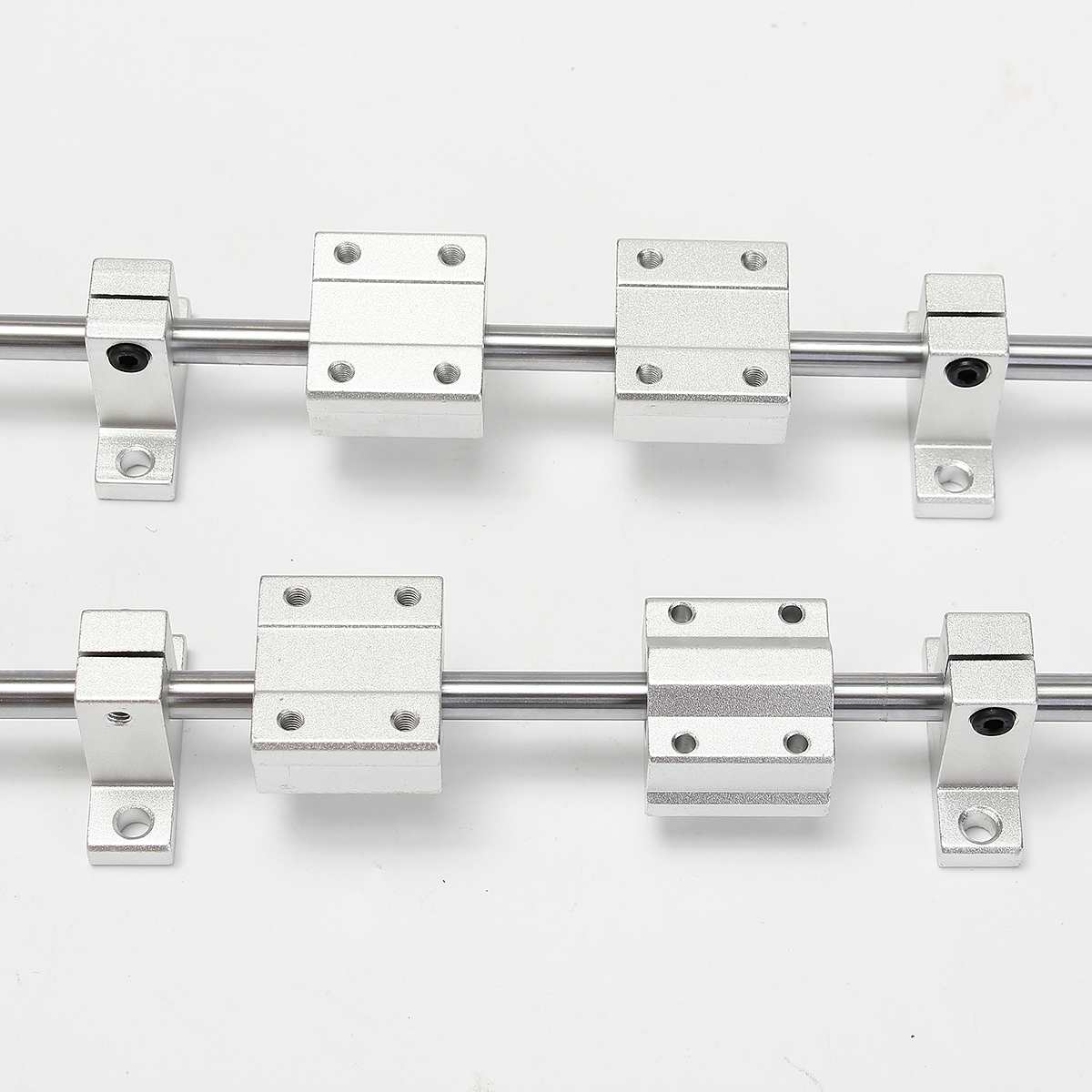 10Pcs/set 8mm Diameter Linear Rail Shaft Rod 400mm with Bearing Guide Support with SCS8UU Bearing Block CNC Parts