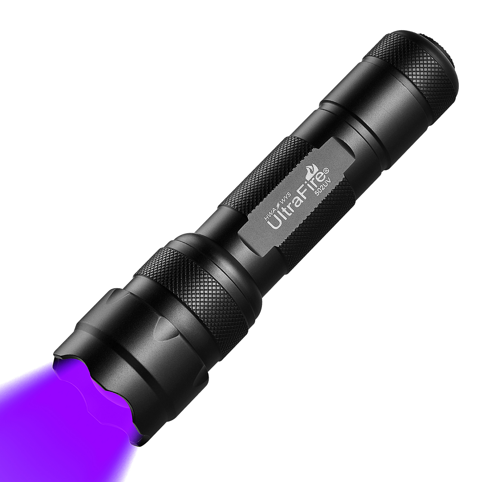 UltraFire 502UV 395-405nm UV Latarka Zoomable Czarne światło 18650 Akumulatorowa latarka ultrafioletowa do wykrywania/zwierząt/moczu/plam: Niebieski