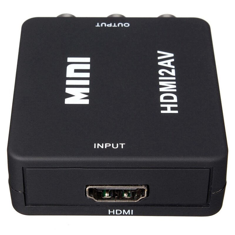 Hdmi-signaali analogiseen signaaliin usb-virtalähde mini-hdmi-rca-komposiittivideo- tai av-sovittimella