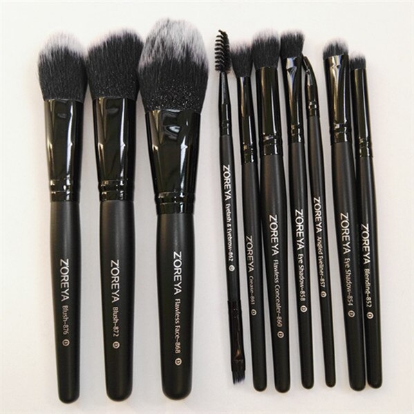 ZOREYA 15-teiliges Make-up-Pinsel-Set Champagner | Synthetische Borsten | Mit Beschrifteten Griffen