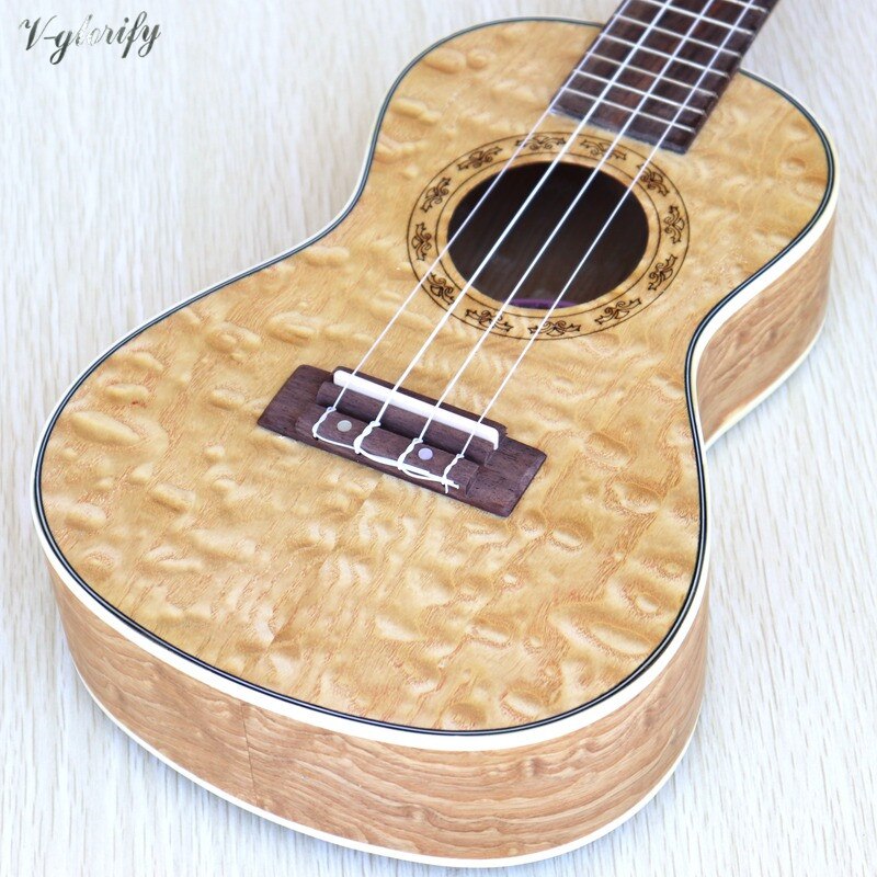 4 string full ashwood body ukulele guitar 24 inch natural color matte finish children mini uk bass guitar with free ukulele bag