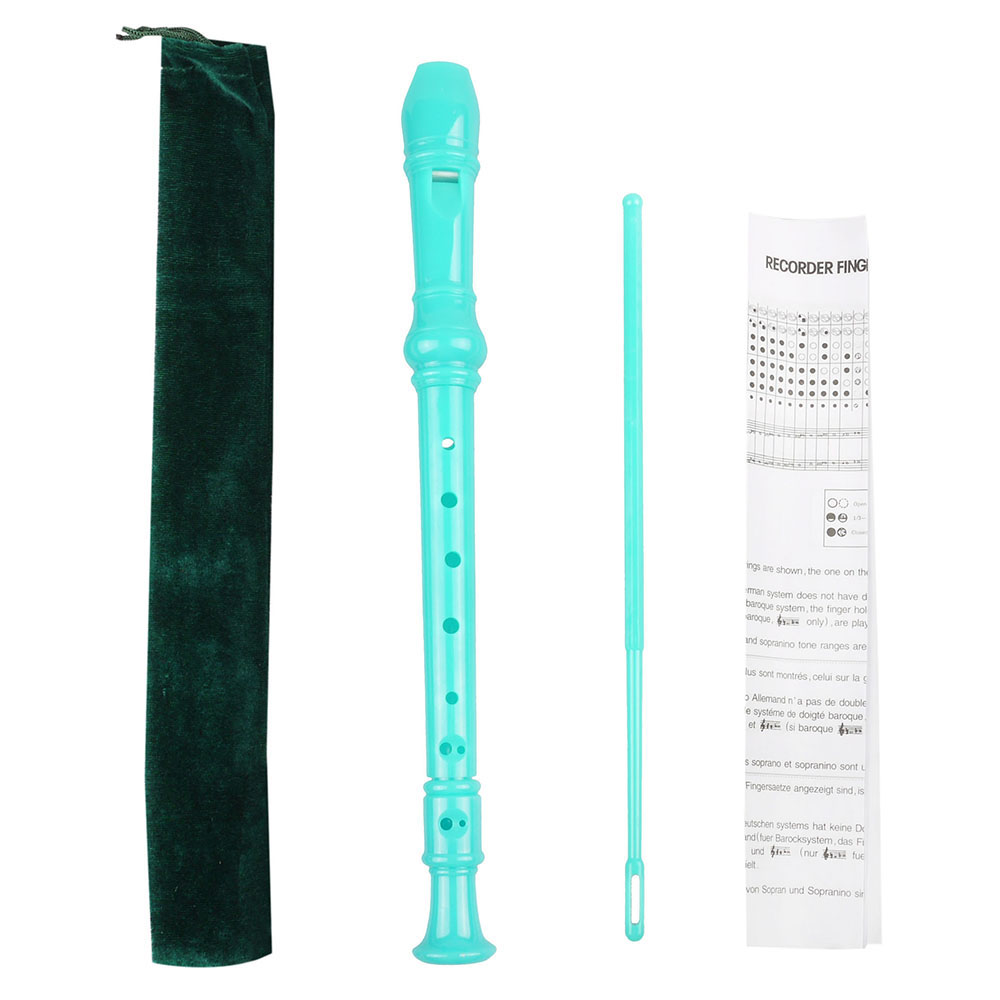 8 Holes Soprano Recorder Long Flute Instrument for Children Educational Musical Tool Kids Beginners Soprano Recorder Woodwind: Green