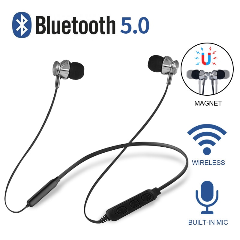 Sport Bluetooth écouteur cou Bluetooth casque 5.0 basse étanche casque intégré micro soutien TF carte cou bluetooth têtes