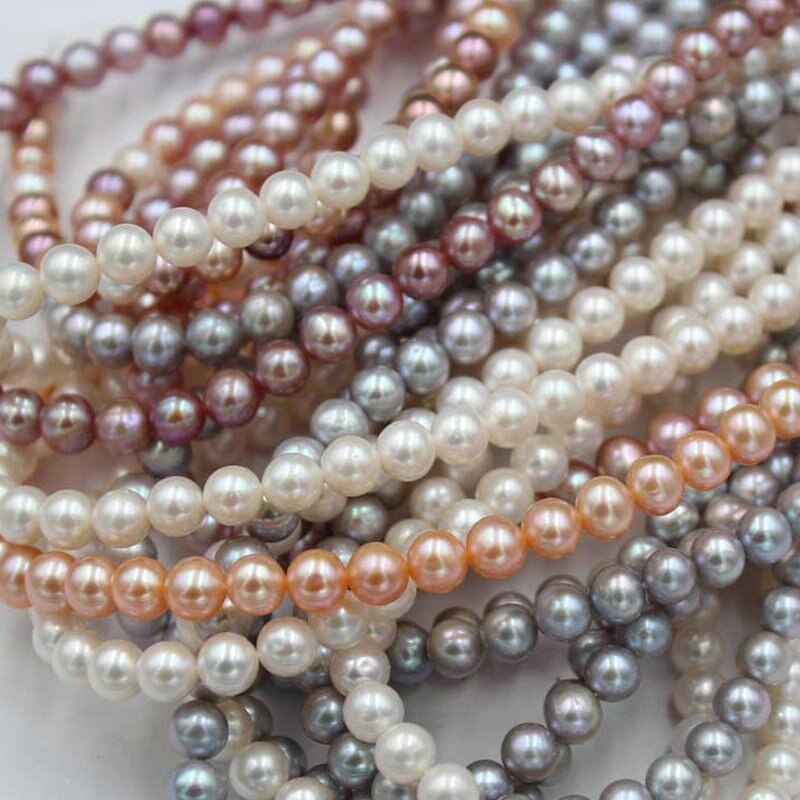 7 millimetri/61 pz Rotonda Naturale Bianco/Rosa/viola/D'acqua Dolce Branelli Allentati Della Perla per FAI DA TE Gioielleria Raffinata che fanno