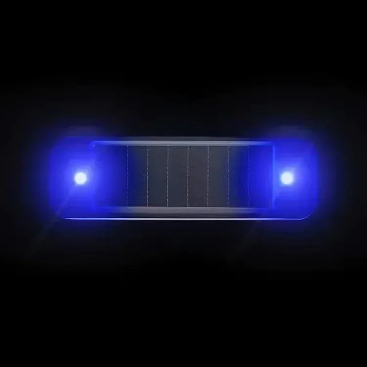 Mini lampe LED solaire à iode pour voiture, moto, véhicule électrique, feu arrière de vélo, stroboscope anti-arrière, nuit: Bleu