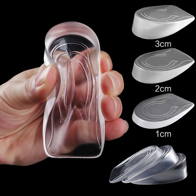 Silicone Gel Height Increase Insole Heel Lifting Inserts Shoe Foot Care Protector Elastic Cushion Arch Support Insert for Unisex
