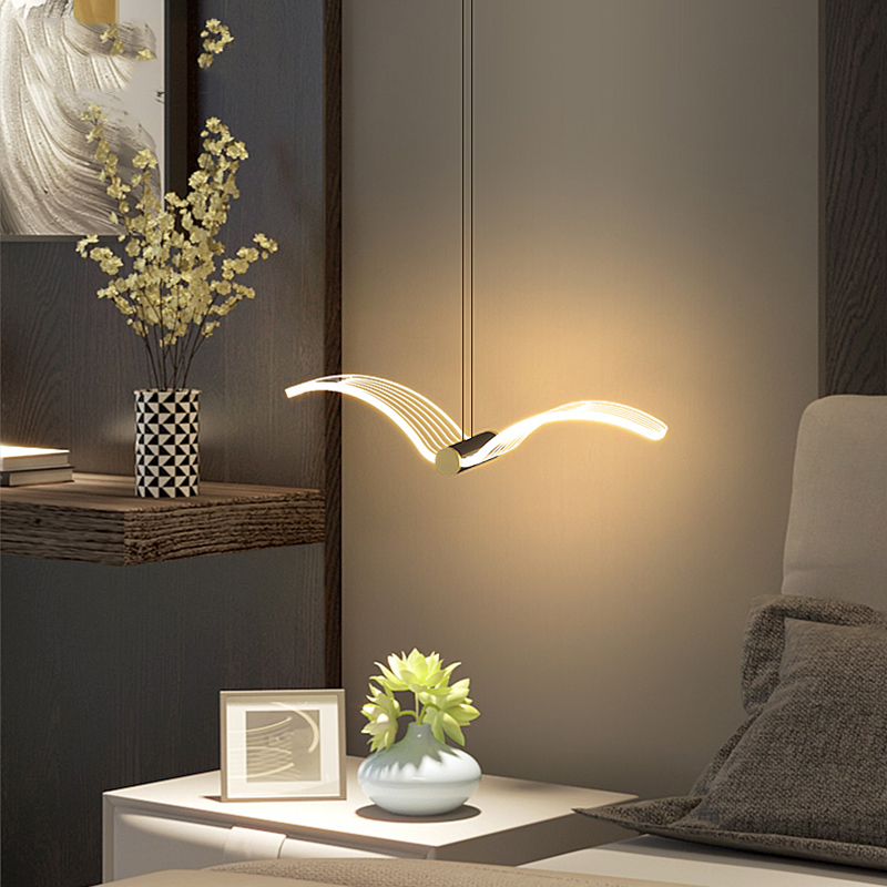 Modern Pendant Light Seagull Art Acrylic Indoor Ceiling Lamp Chandelier Bedside Lighting Kitchen Fixtures Home Decor