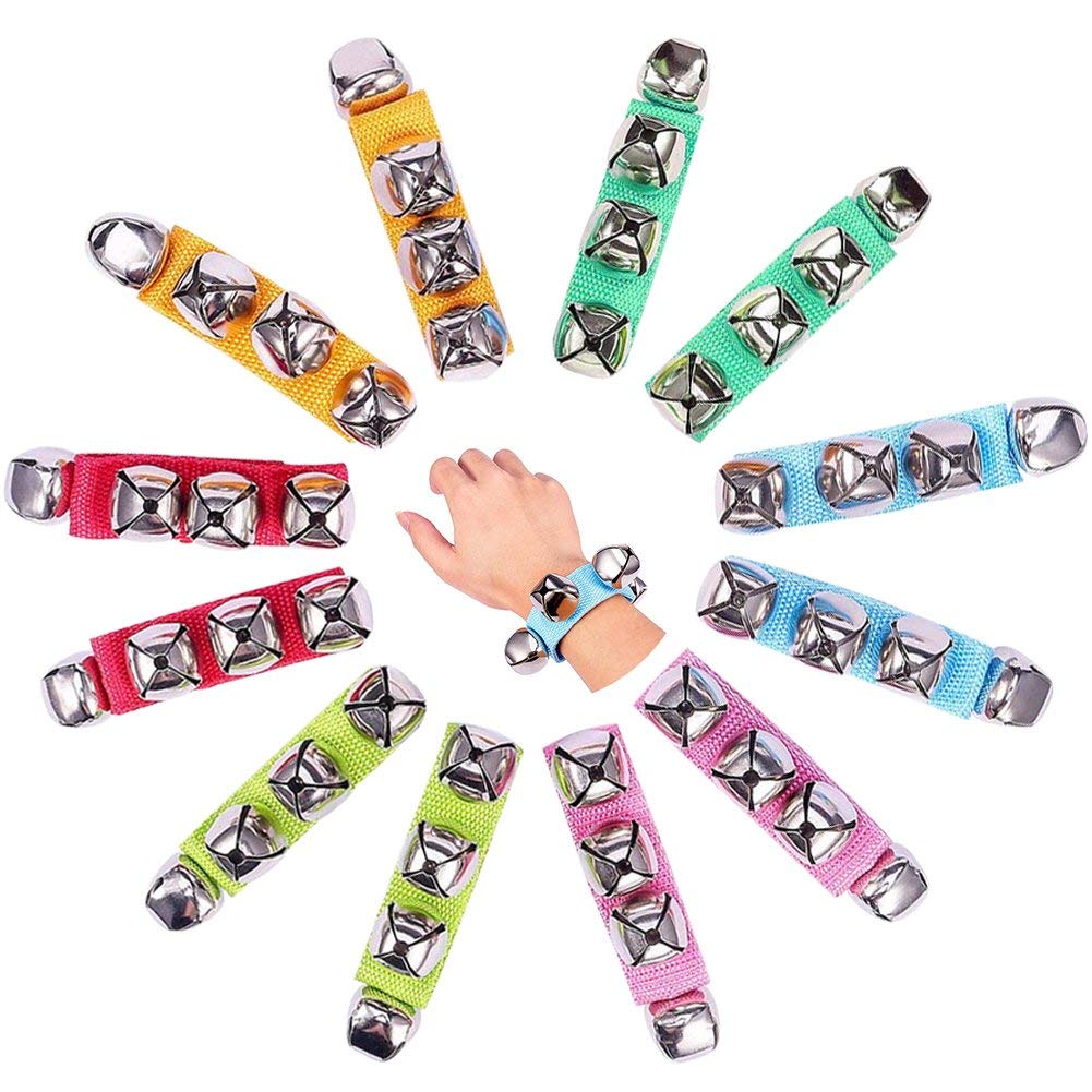 Wrist Band Jingle Bells 16 PCS Orff percussie wristbells hand bells footbells handbells