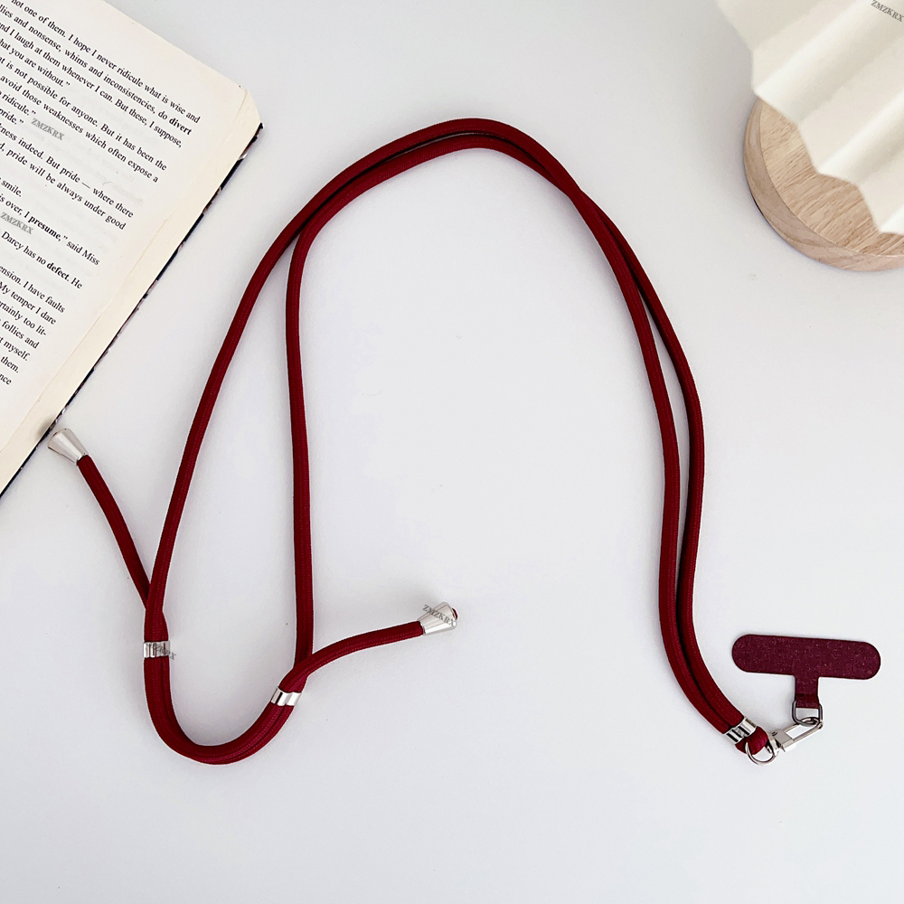 Uniwersalny regulowany pasek na smycz do telefonu wiszący sznur do telefonu komórkowego paski na szyję smycze zapobiegające zgubieniu akcesoria do telefonów komórkowych 150 cm: Black