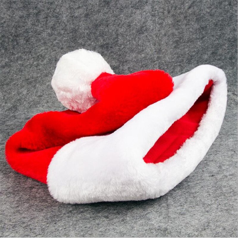 Lyxiga plysch julhattar tjocka varma vuxen stort hår boll tomte hattar juldekoration barn julfest