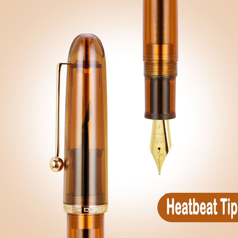 JINHAO 9016 Fountain Pen Acrylic Transparent White Spin Pen EF F M Nib Stationery Office School Supplies Writing Pen PK 9019