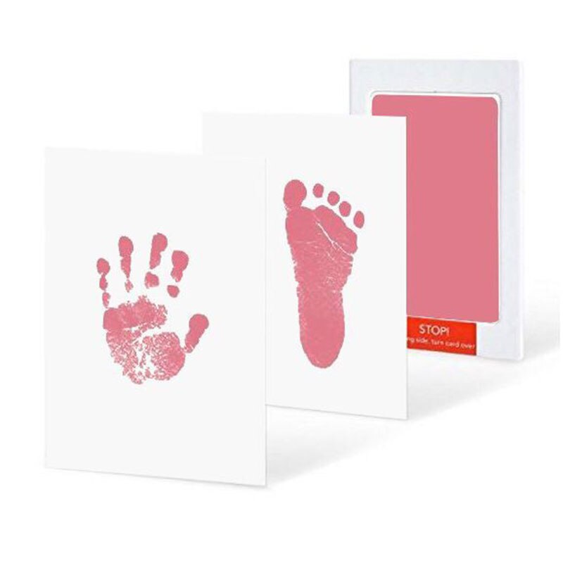 Baby Care Niet Giftig Baby Handafdruk Footprint Opdruk Kit Pasgeboren Voetafdruk Stempelkussen Baby Klei Speelgoed Baby souvenirs Cast: VK0082P