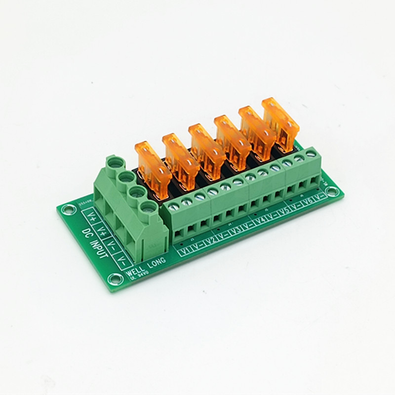 DC Power Fuse Distribution Strip Module Terminal Block 6 Position Expandable