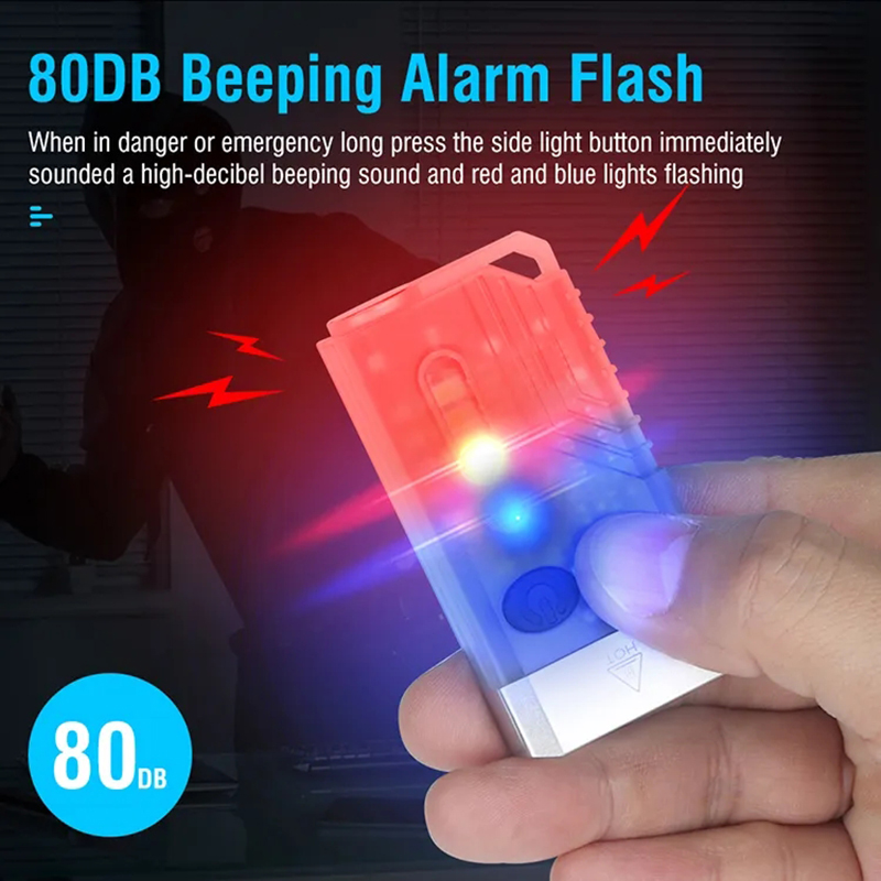 Mini V10 EDC Flashlight 1000LM Super Bright Portable Keychain Light With Magnet USB Rechargeable UV Beep Camping Lantern