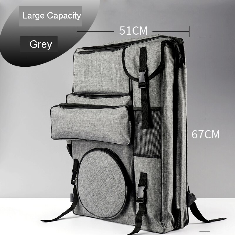 Art Bag Multifunction Artist Portfolio Canvas Backpack Waterproof Large Capacity for Sketching Drawing Art Supplies Storage: Grey