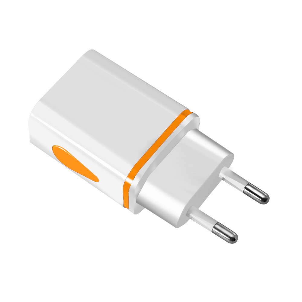 Dual USB Adattatore di Alimentazione Del Caricatore Del Telefono di Illuminazione A LED Universale di Ricarica Veloce Per Xiaomi Samsung Huawei Android Del Telefono del Caricatore UE/ US: US / Orange