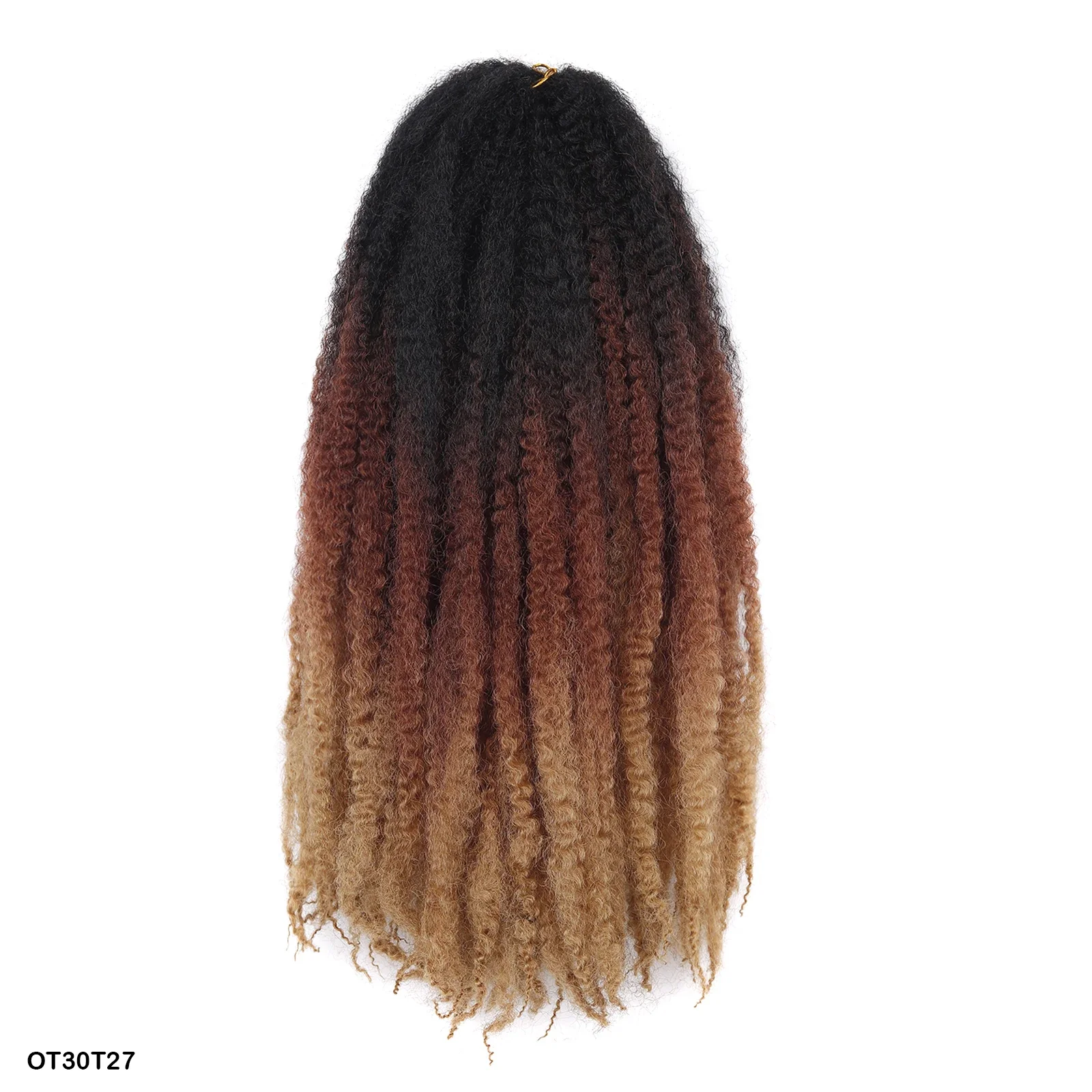 Pelo de ganchillo Marley Twist, pelo trenzado corto y rizado, trenzas bohemias, extensiones de cabello de ganchillo sintético, peinado Afro negro: T1B/33/27