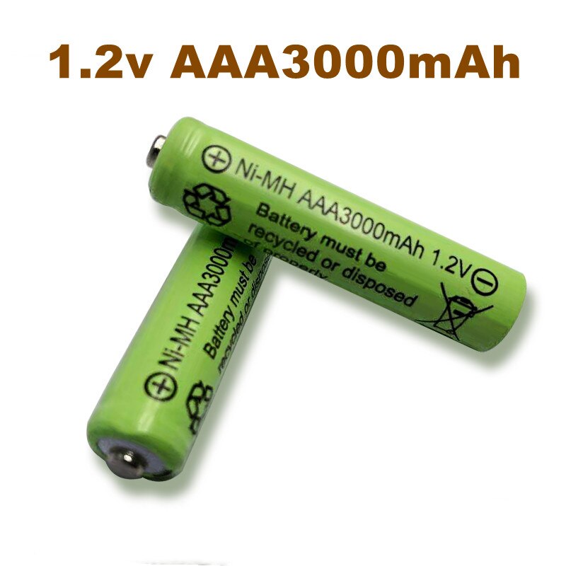 Piles rechargeables jaunes Ni-MH, AAA 3000mAh 3A 1.2V, pour jouets MP3 RC, lampe de poche led, 1-20 pièces