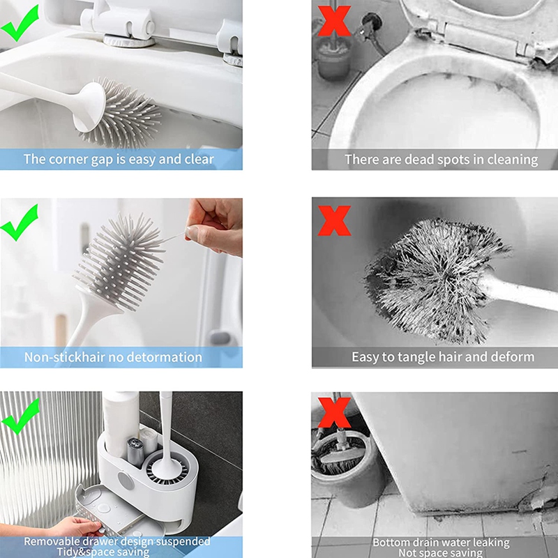 Praktische Wc Borstel, Schoonmaken Wc Borstels Met Opbergvak, Sneldrogend Hygiënische Badkamer Toiletborstel Met Houder