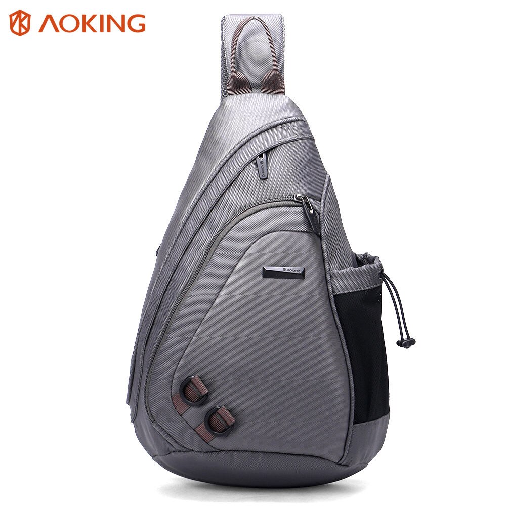 Aoking vattenform bröstväska stor kapacitet män seleväska vattentät resor daglig crossbody-väska axelväska: Grå