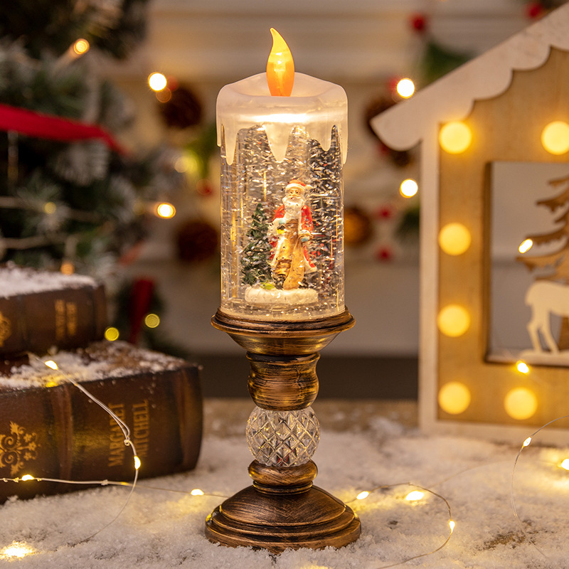 Weihnachtsdekorationen, Kerzenlichter, Weihnachten, Kristalllaternen, Schneelichter, Kindergeburtstag, Weihnachtsgeschenk, Szenenlayout: verrotten