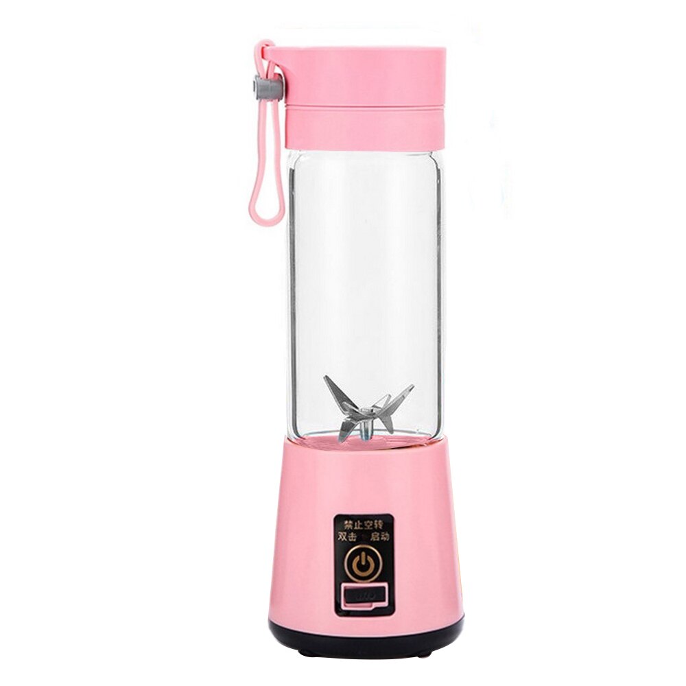 Portable Mixer USB Electric Fruit Juicer Handheld Smoothie Maker Blender Stirring Rechargeable Mini Food Processor Juice Cup: Pink