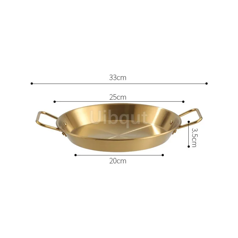 Rustfrit stål god spansk paella pande fisk og skaldyr ret koreansk stegt kylling ret ost komfur binaural frugt sukker pande: Orange