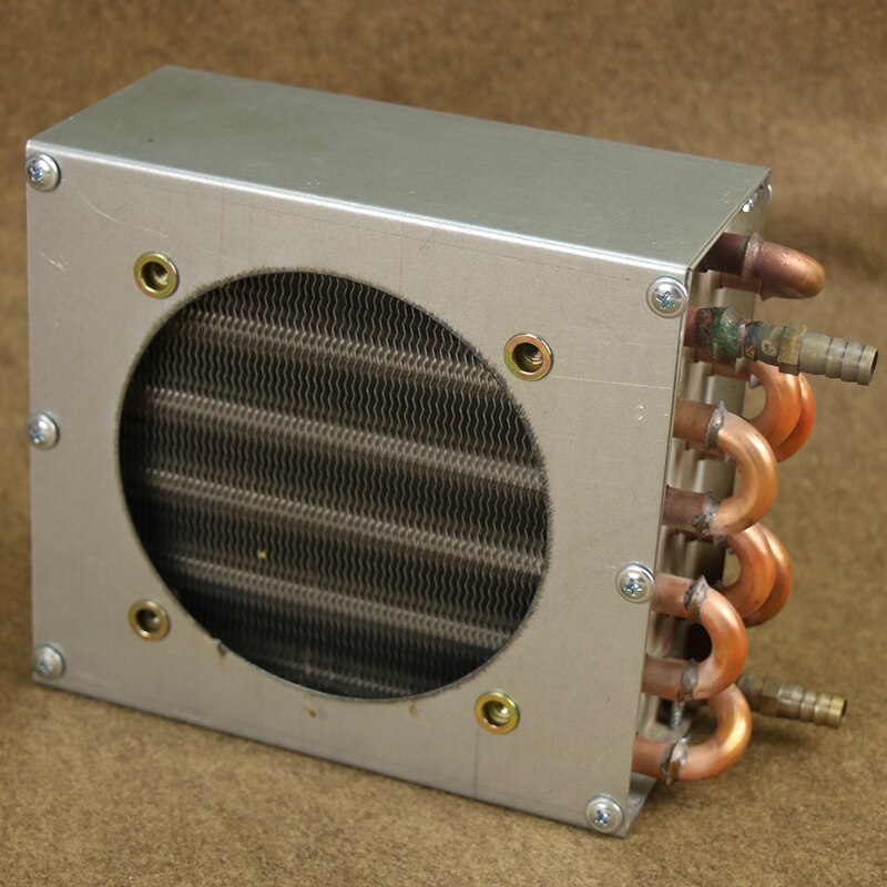 condenser radiator refrigerator freezer air-cooled water-cooled aluminum fin and copper heat tube exchanger with fan