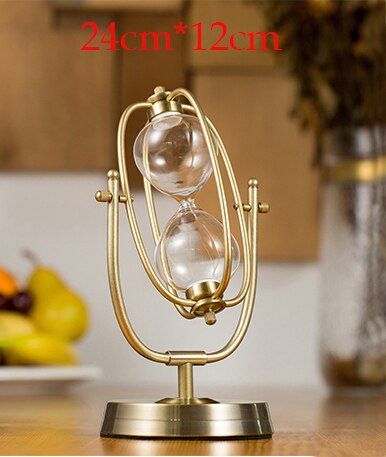 Metal Hourglass Empty Sand Watch Birthday Christmas Valentine's Day Wedding Home Decoration Kitchen Timer: 24cm hourglass