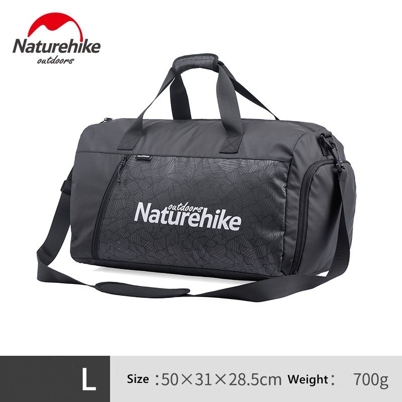 Naturehike sportspose tør-våd adskillelse vandtæt høj kapacitet unisex gym taske svømning opbevaringstaske udendørs camping rejsetaske: Jeg er sort