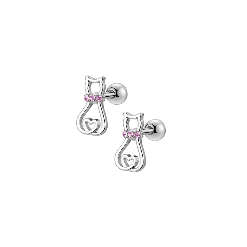 1/ 6 paar hypoallergene oorbellen met schroefsluiting voor dames en meisjes, set 20g , 316l schattige oorbellen met zirkonia steentjes van roestvrij staal met schroefsluiting.: Goudkleurig