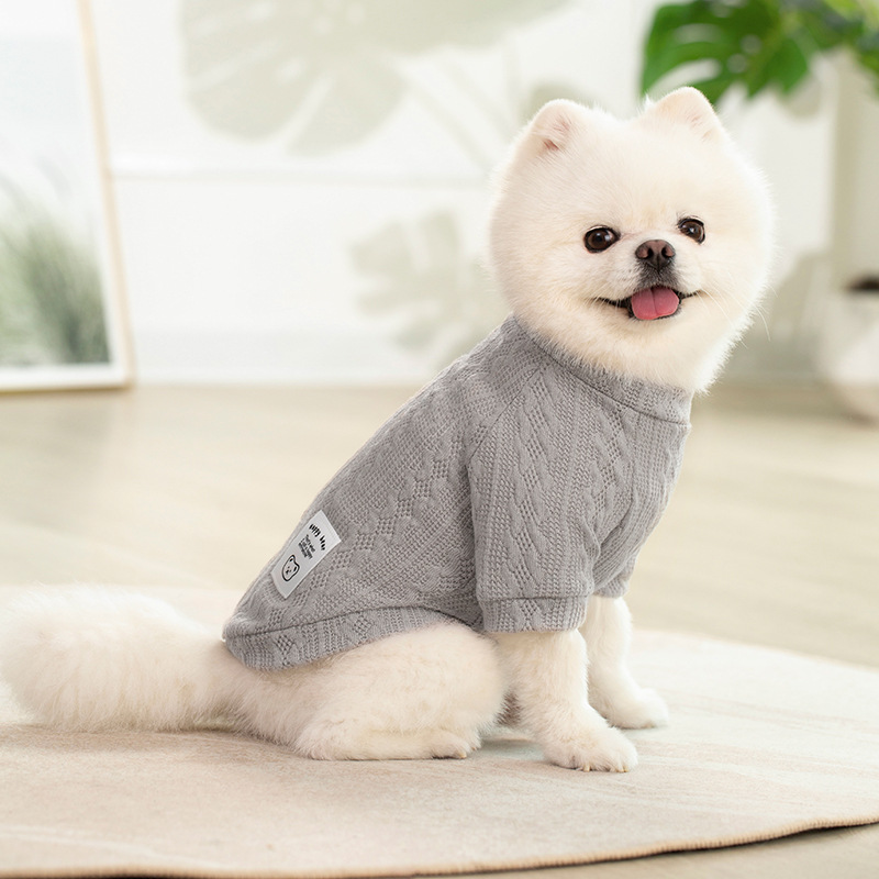 Suéteres cálidos para perros para otoño e invierno, ropa para cachorros y gatos, prendas de punto para perros y gatos, ropa para cachorros, suéter de para perros, invierno: XS / Gris